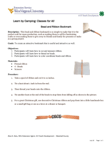 : Classes for All  Bead and Ribbon Bookmark Description: