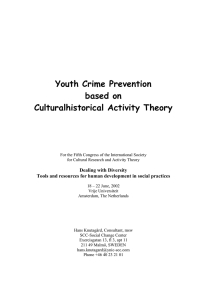 Youth Crime Prevention based on Culturalhistorical Activity Theory