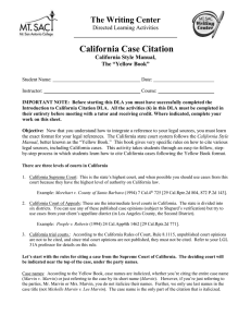 California Case Citation The Writing Center  California Style Manual,