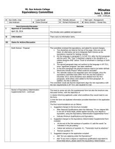 Minutes  Equivalency Committee June 2, 2014