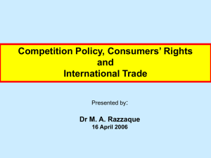 Competition Policy, Consumers’ Rights and International Trade :