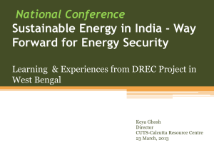 Sustainable Energy in India - Way Forward for Energy Security National Conference