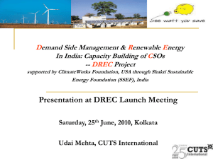 Presentation at DREC Launch Meeting D R E