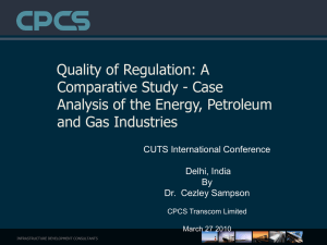 Quality of Regulation: A Comparative Study - Case and Gas Industries