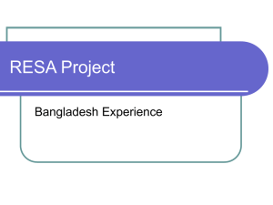 RESA Project Bangladesh Experience