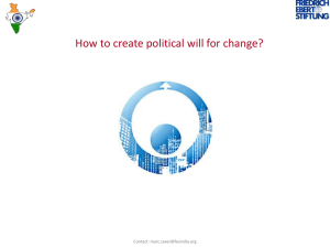 How to create political will for change?  Contact: