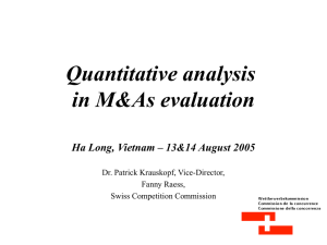 Quantitative analysis in M&amp;As evaluation Ha Long, Vietnam – 13&amp;14 August 2005