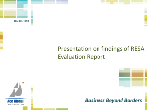 Presentation on findings of RESA Evaluation Report Business Beyond Borders Dec 06, 2010