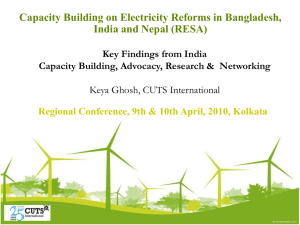 Capacity Building on Electricity Reforms in Bangladesh, India and Nepal (RESA)