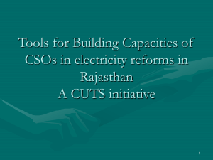 Tools for Building Capacities of CSOs in electricity reforms in Rajasthan