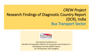 CREW Project Research Findings of Diagnostic Country Report (DCR), India Bus Transport Sector