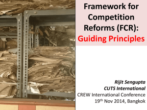 Framework for Competition Reforms (FCR): Guiding Principles