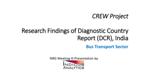 CREW Project Research Findings of Diagnostic Country Report (DCR), India Bus Transport Sector