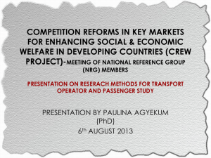 COMPETITION REFORMS IN KEY MARKETS FOR ENHANCING SOCIAL &amp; ECONOMIC