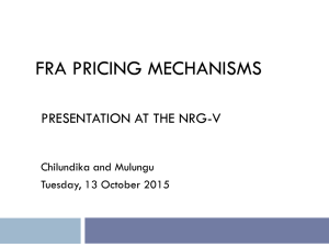 FRA PRICING MECHANISMS PRESENTATION AT THE NRG-V Chilundika and Mulungu