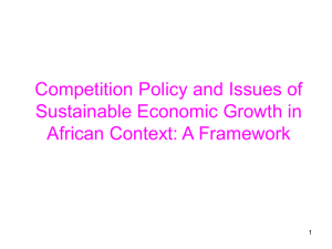 Competition Policy and Issues of Sustainable Economic Growth in 1