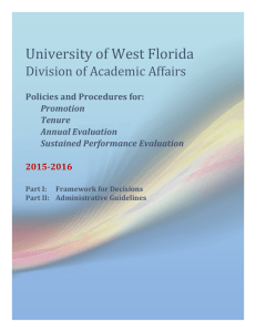 University of West Florida Policies and Procedures for: Promotion