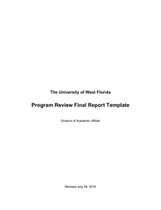 Program Review Final Report Template  The University of West Florida
