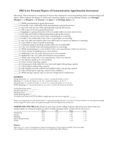 PRCA-24: Personal Report of Communication Apprehension Instrument