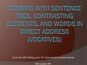 From the UWF Writing Lab’s 101 Grammar Mini-Lessons Series Mini-Lesson #41