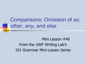 as other Mini Lesson #46 From the UWF Writing Lab’s