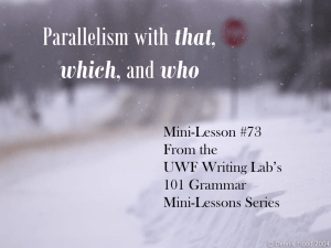that which Mini-Lesson #73 From the