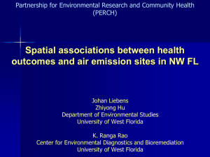 Spatial associations between health Partnership for Environmental Research and Community Health (PERCH)