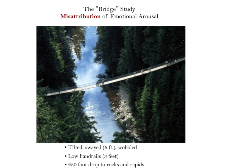 The Bridge Study Of Emotional Arousal Misattribution