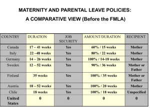 MATERNITY AND PARENTAL LEAVE POLICIES: A COMPARATIVE VIEW (Before the FMLA)