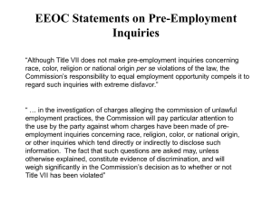 EEOC Statements on Pre-Employment Inquiries
