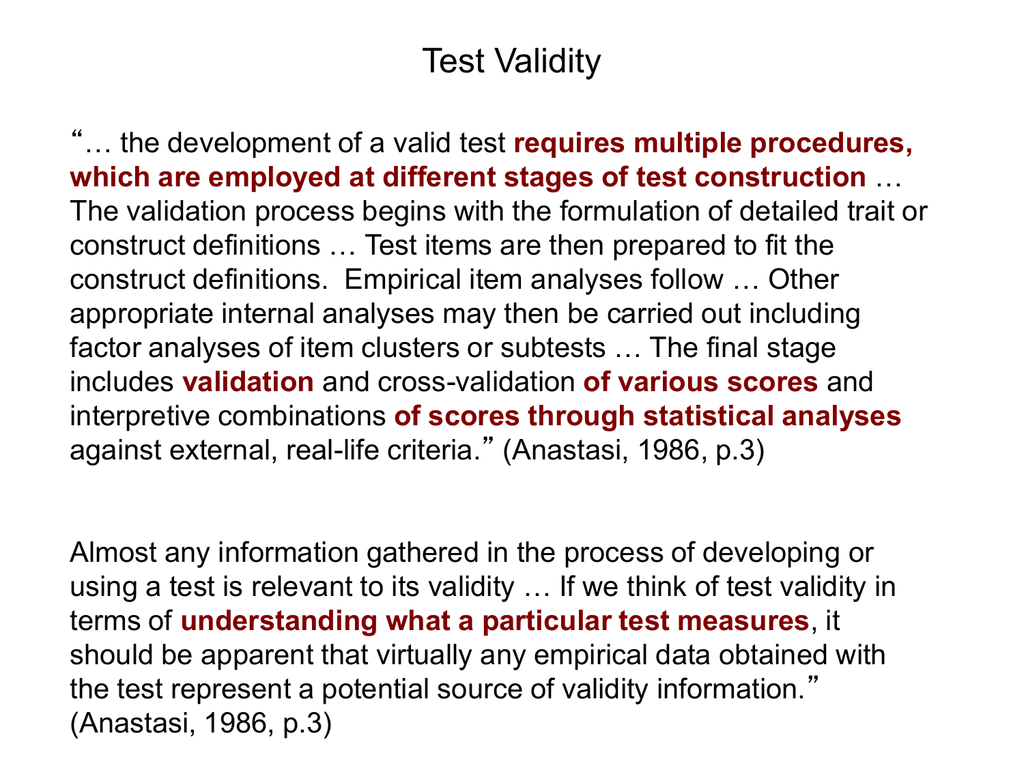 Test Validity