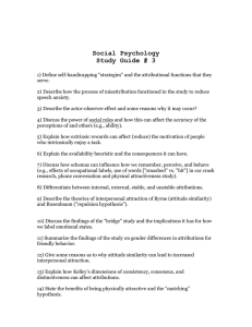 Social Psychology Study Guide # 3