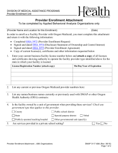 Provider Enrollment Attachment