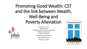 Promoting Good Wealth: CST and the link between Wealth, Well-Being and Poverty Alleviation