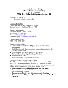 ITEC 2110 Digital Media, Section 12 Georgia Gwinnett College