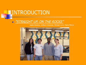 INTRODUCTION “STRAIGHT UP, ON THE ROCKS” 