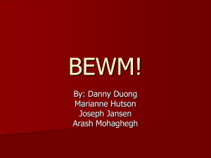 BEWM! By: Danny Duong Marianne Hutson Joseph Jansen