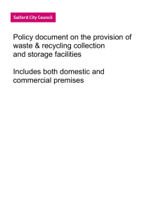 Policy document on the provision of waste &amp; recycling collection