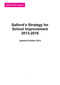 Salford’s Strategy for School Improvement 2013-2016