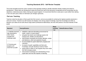 – Self Review Template Teaching Standards 2012