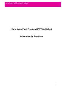 Early Years Pupil Premium (EYPP) in Salford Information for Providers