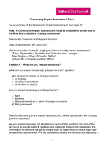 For a summary of this Community Impact Assessment, see page... Community Impact Assessment Form