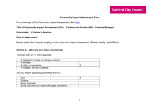 click Community Impact Assessment Form – Personal Budgets