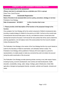 COMMUNITY IMPACT ASSESSMENT SCREENING PROCESS Person(s) responsible for the assessment