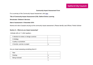 For a summary of this Community Impact Assessment, click here