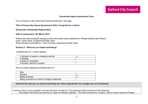 k Community Impact Assessment Form Young Person’s Sector