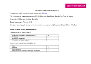 click Community Impact Assessment Form – Social Work Team Re-design