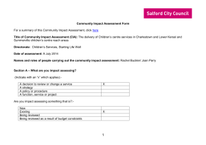 click The delivery of Children’s centre services in Charlestown and Lower... Summerville children’s centre reach areas