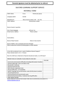 SALFORD LEARNING SUPPORT SERVICE REFERRAL FORM