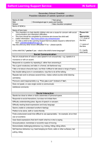 Secondary School Checklist Possible indicators of autistic spectrum condition
